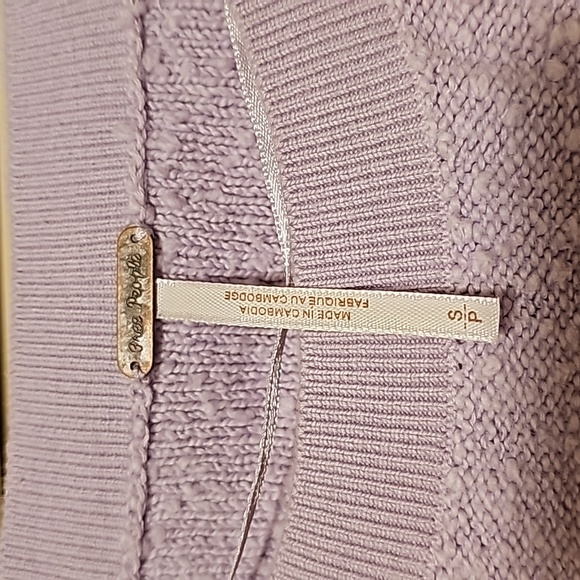 Free People Found My Friend Lavender Boucle Knit Oversized Sweater Size Small - Picture 5 of 6
